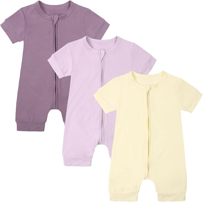 OPAWO Bamboo Baby Pajamas 3 Pack, Double Zipper Bamboo Sleepers by OPAWO