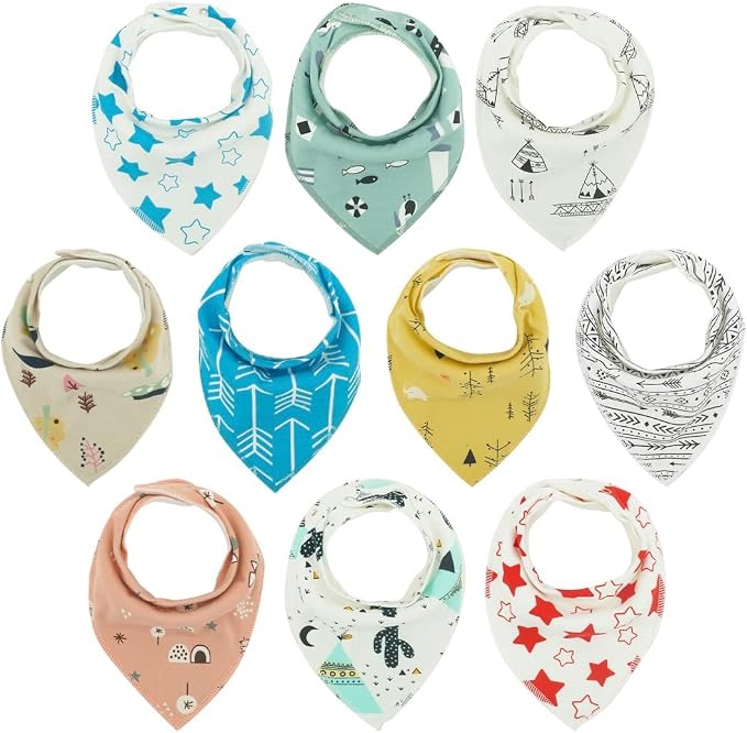 10pcs Baby Bandana Drool Bibs by Sarvoza