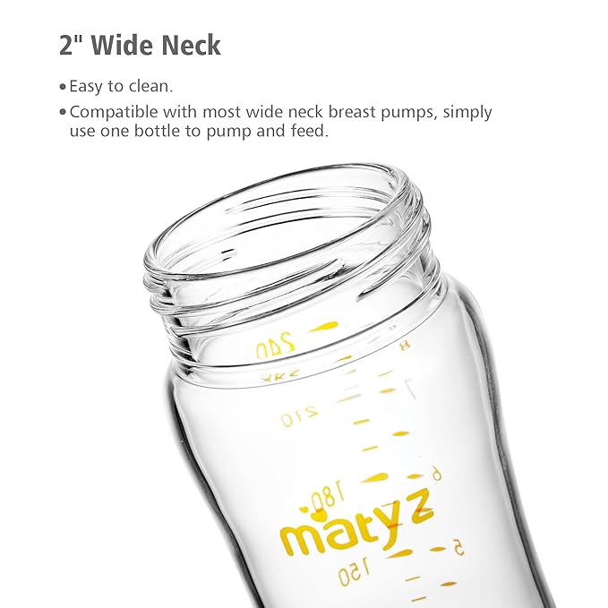 Matyz 8 Ounce Glass Baby Feeding Bottle - Image 5