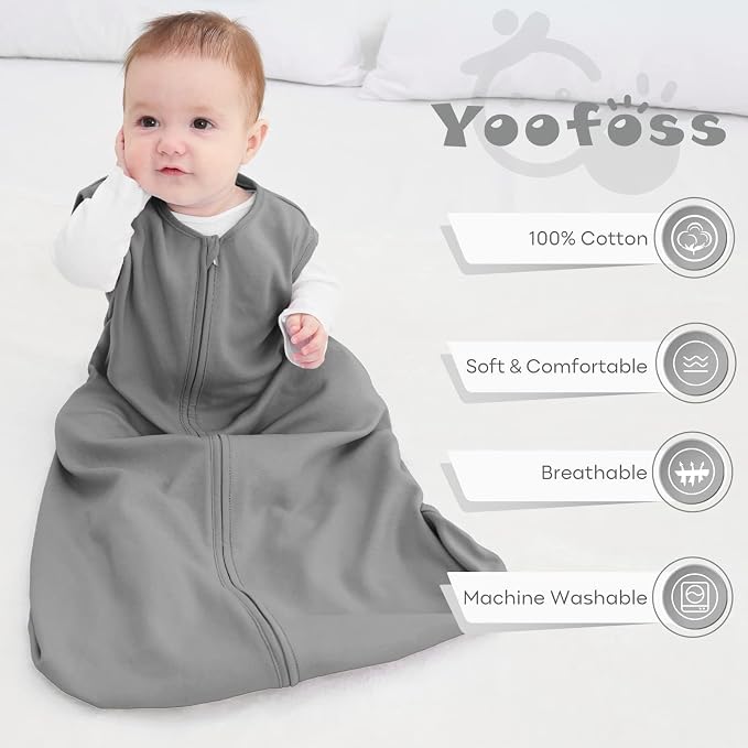 Yoofoss Baby Sleep Sack 0-6 Months 0.5 Tog Wearable Blanket - Image 4