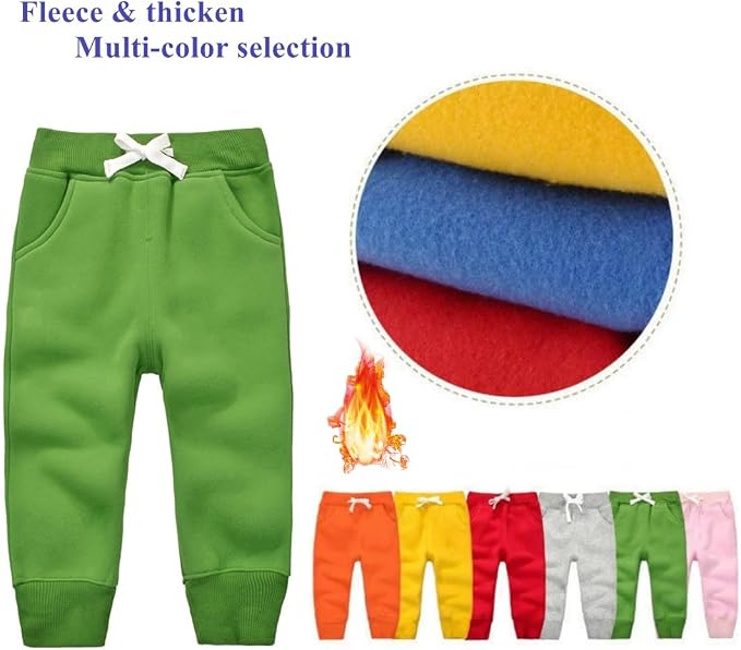 CuteOn Unisex Toddler Jogger Pants Kids Cotton Elastic Waist Winter Baby - Image 3