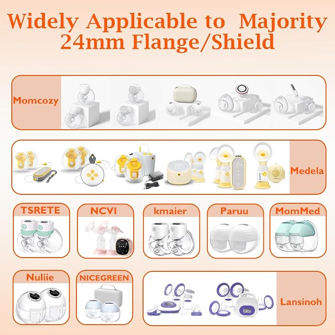 Flange Inserts 10PCS 17/19mm*5, 24mm Breast Pump Shields/Flanges Compatible - Image 2