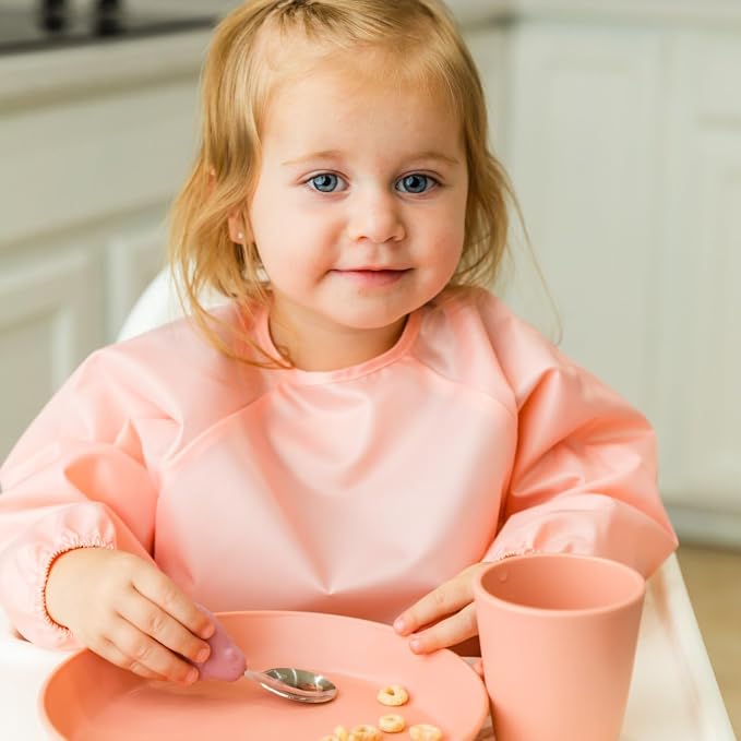 Tiny Twinkle Long Sleeve Bib for Babies & Toddlers – 2 Pack Waterproof Smock - Image 2