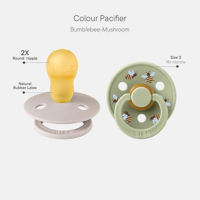 BIBS Studio Soother 2-Pack, BPA Free Dummy Pacifier, Round Nipple. Natural - Image 2