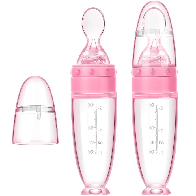 2 Pieces Silicone Baby Spoons Baby Feeding Spoon by Nuanchu
