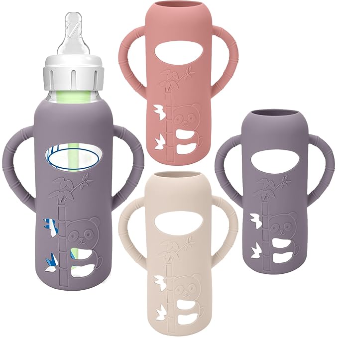 BUSOHA 3 Pack Silicone Sleeves for Dr Brown Glass Baby Bottles by BUSOHA