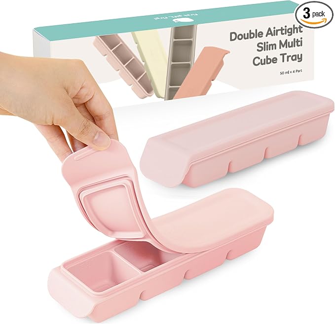 Silicone Freezer Trays with Lid, 1.7oz 4 Section by FIRGI-FirstGift