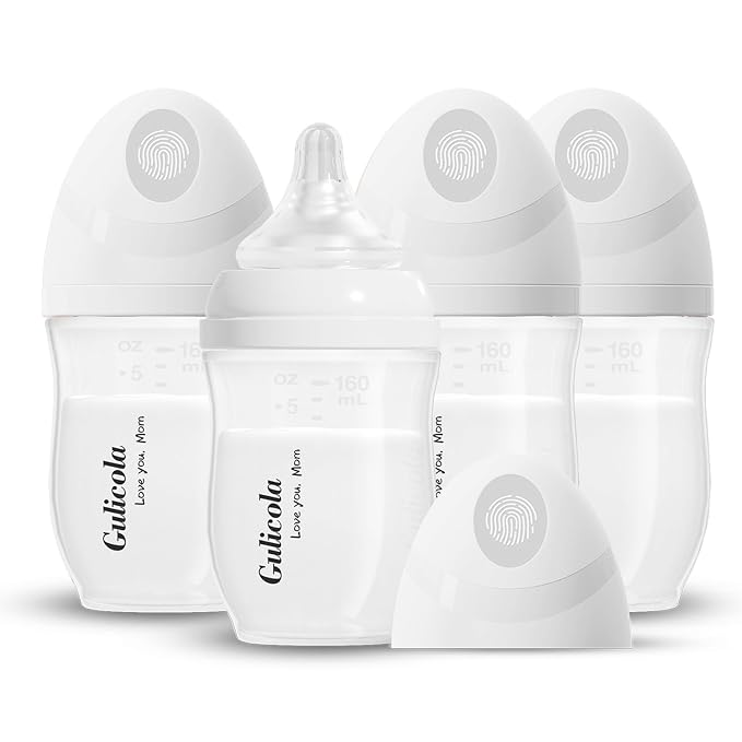 Gulicola PP Baby Breastfeeding Bottles Newborn Set 4 Pack, Extra Slow Flow by GulicolaBaby