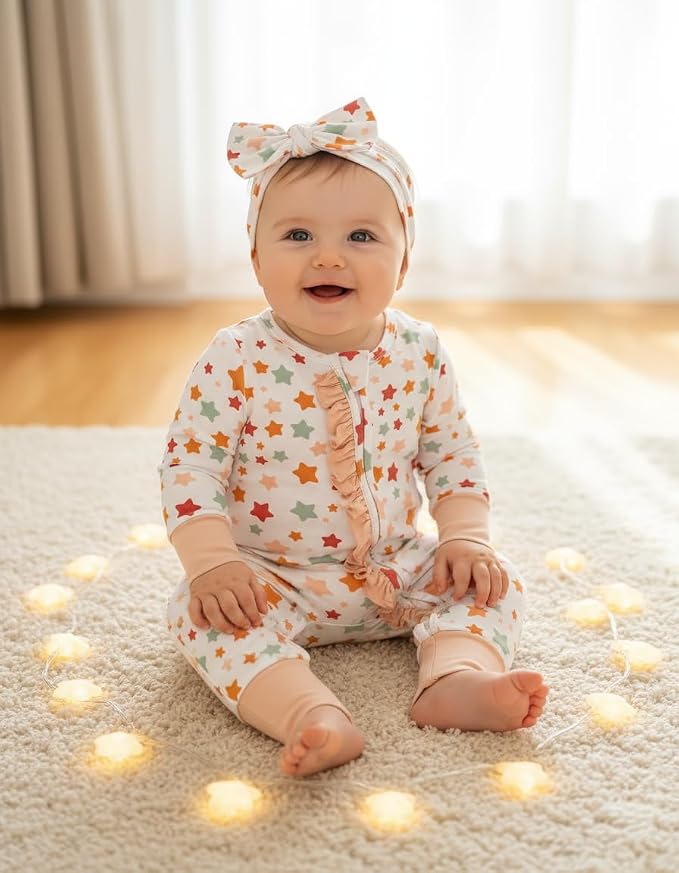 PATPAT Baby Girl Boy Clothes Newborn Infant Footie – Soft Viscose from Bamboo– - Image 2