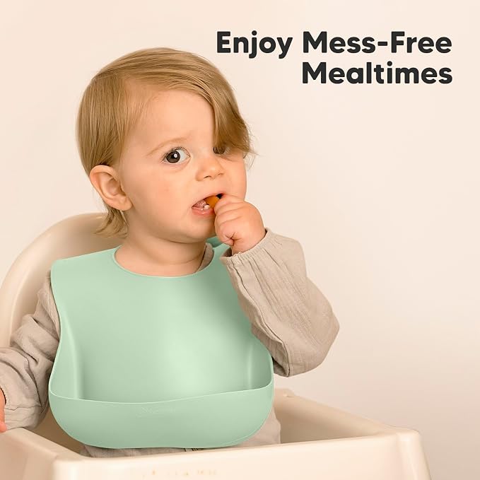 KeaBabies 2-Pack Silicone Baby Bibs - Image 9