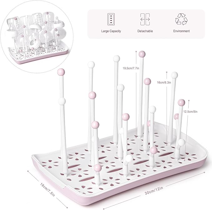 Termichy Baby Bottle Drying Rack, Large Capacity Baby Bottle Rack - Image 2
