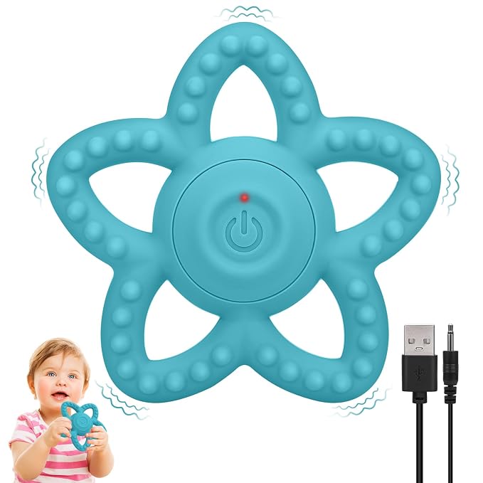 Vibrating Sensory Chew Toy, Teether Teething Toys by BOBOKA