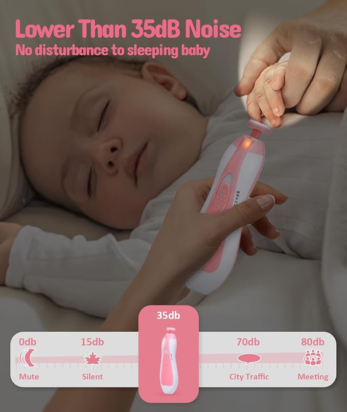 Baby Healthcare and Grooming Kit, Electric Safety Nail Trimmer Baby Nursery Kit - Image 7