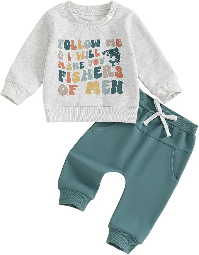 Nyapruwe Toddler Baby Boy Fall Outfit Funny Print Long Sleeve Sweatshirt by Nyapruwe