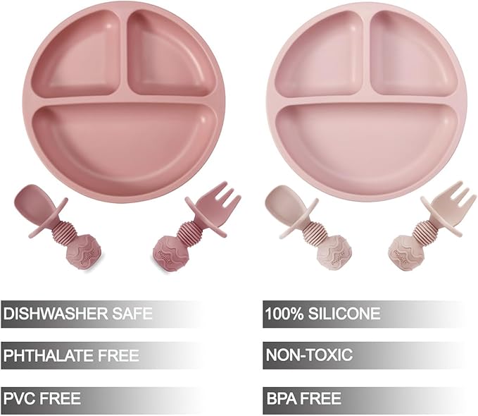 PandaEar 2 Pack Toddler Divided Suction Plates - Image 2