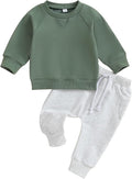 Toddler Baby Boy Clothes Solid Color Long Sleeve Crewneck Sweatshirt Top Casual by MABABY