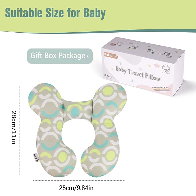 KAKIBLIN Baby Travel Pillow, Baby Neck Pillow Babies Head Support - Image 7