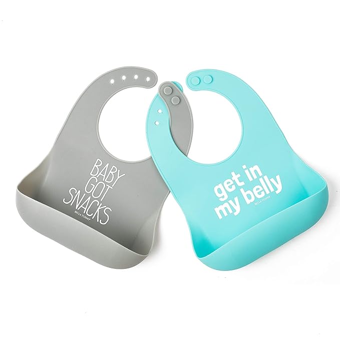 Bella Tunno Baby Bib for Eating, Adjustable Fit for Babies 4-12 months & by BellaTunno