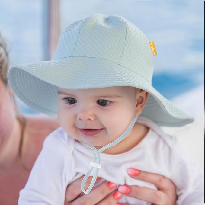 HONGTEYA Baby Sun Hat Toddler Girl Beach Hat Adjustable Outdoor Summer Hat UPF - Image 6