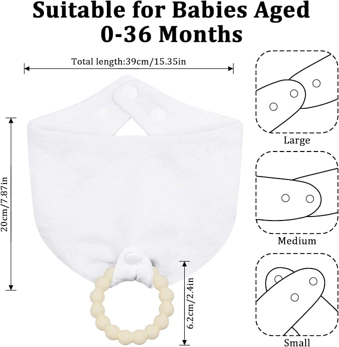 Baby Bandana Bibs & Teethers 6-Pack, 100% Organic Cotton, Super Absorbent & Soft - Image 3