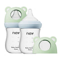 Natural Glass Baby Bottle for Breastfeeding Babies, 5.4oz Anti-Colic Baby Bottle by yanyoyo