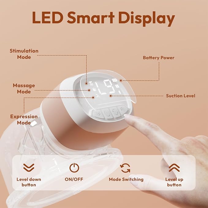 Wearable Breastfeeding Pump Hands Free of Long Battery Life, Portable Electric - Image 8