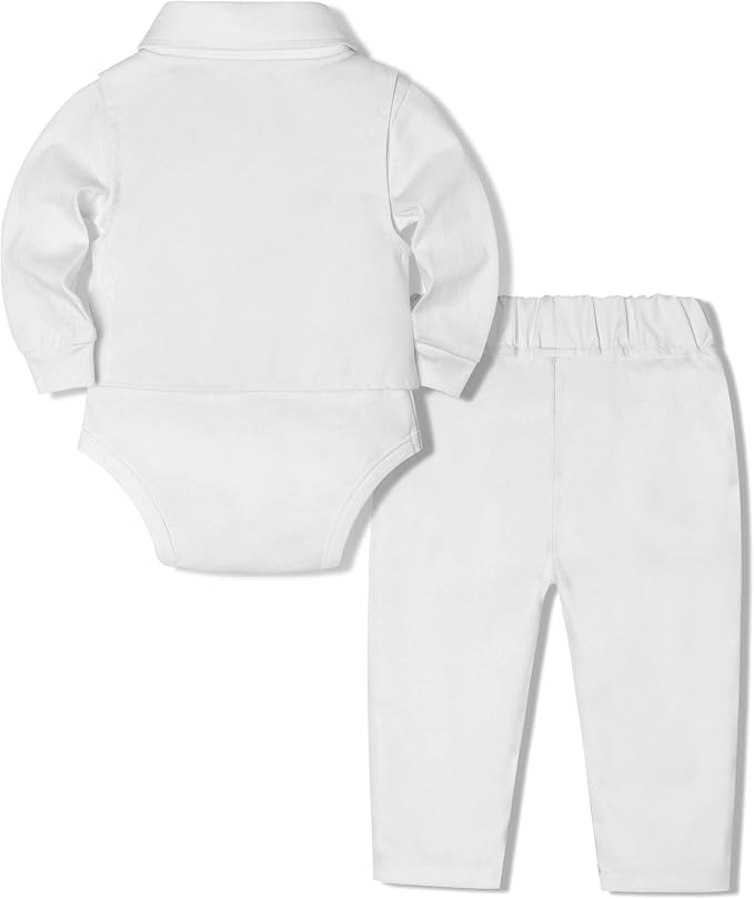 Baby Boy Clothes Suits Infant Gentleman Wedding Outfit Formal Dress Shirt Vest - Image 2