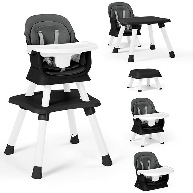 Baby High Chair, 8 in 1 Convertible Highchairs by TODEFULL