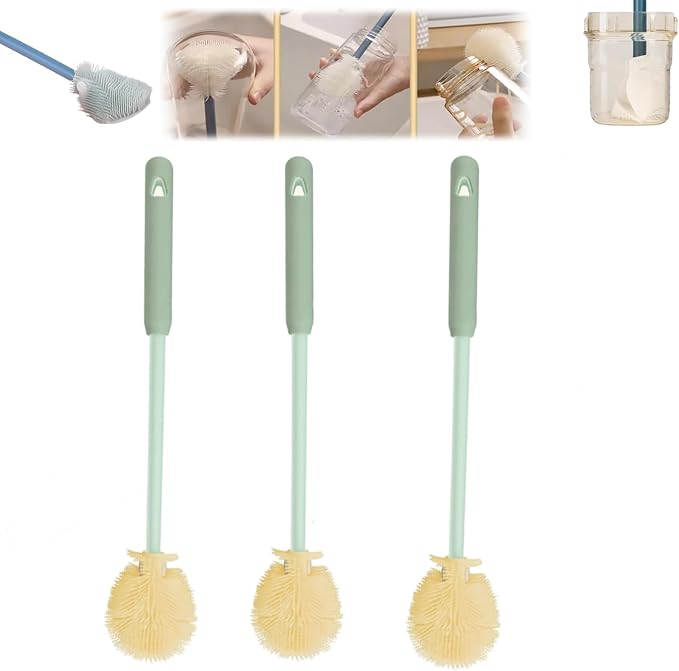 3Pcs 360° Flexible Silicone Bottle Brush by Unknown