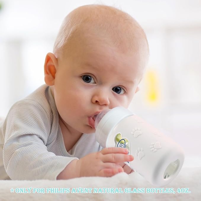 4 Pack Silicone Sleeves for Dr Brown's Glass Baby Bottles, Anti Breakage Baby - Image 6