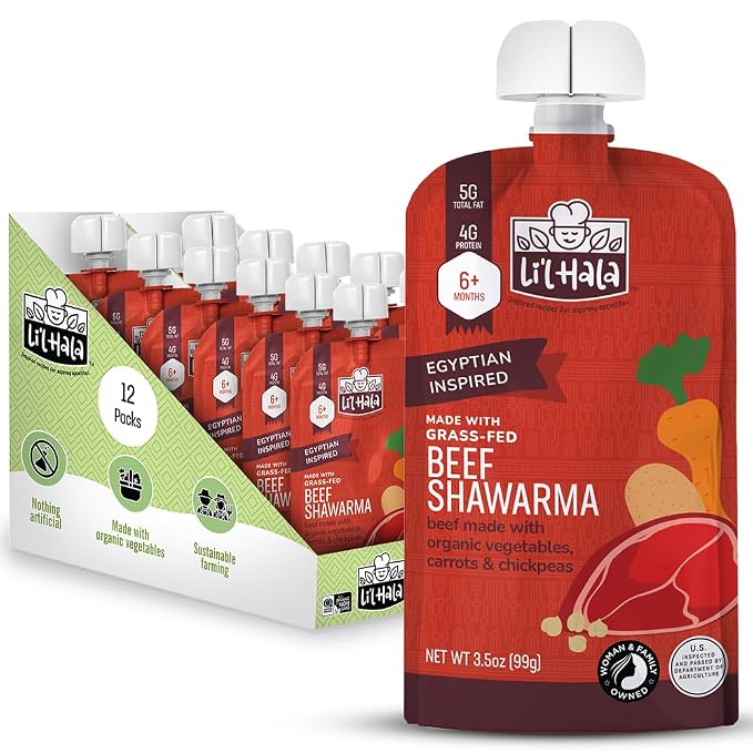 Li’l Hala Baby Food Pouches – Grass-Fed Beef Shawarma & Organic Veggies – by LilHalaFoods