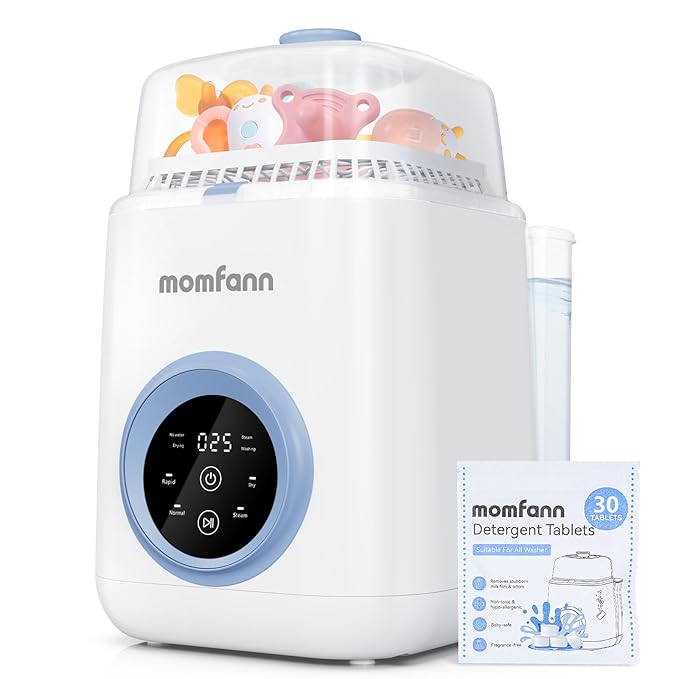 Baby Bottle Washer-19 Min Rapid Wash, Sterilizer and Dryer, All-in-One Cleaner by momfann