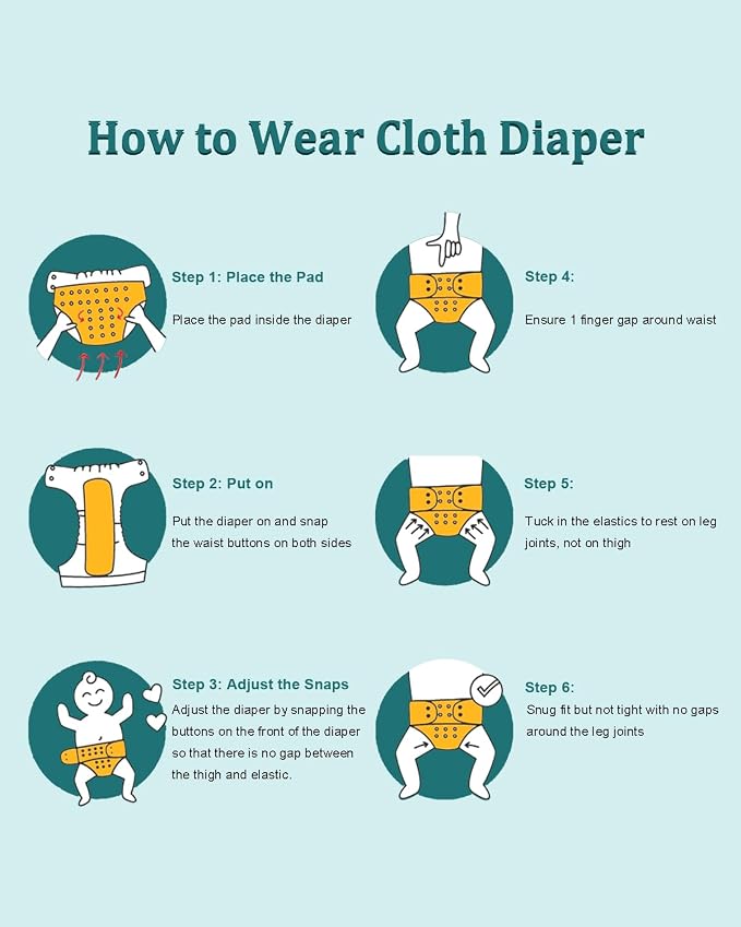 babygoal Reusable Charcoal Cloth Diapers - Image 8