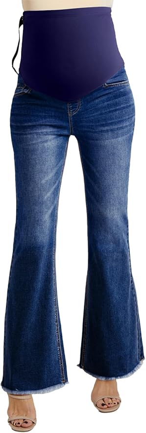 BLENCOT Maternity Jeans for Women Over Belly Pregnancy Pants Comfy Pregnant by BLENCOT