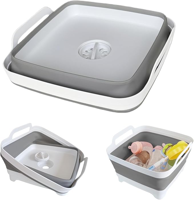 Collapsible Wash Basin for Baby Bottles by Gimwa-foldtokeepopenformore