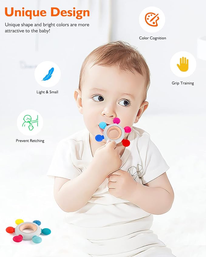 akolik Baby Teething Toys, Teething Relief Toy, BPA Free Baby Chew Toys Infant - Image 3