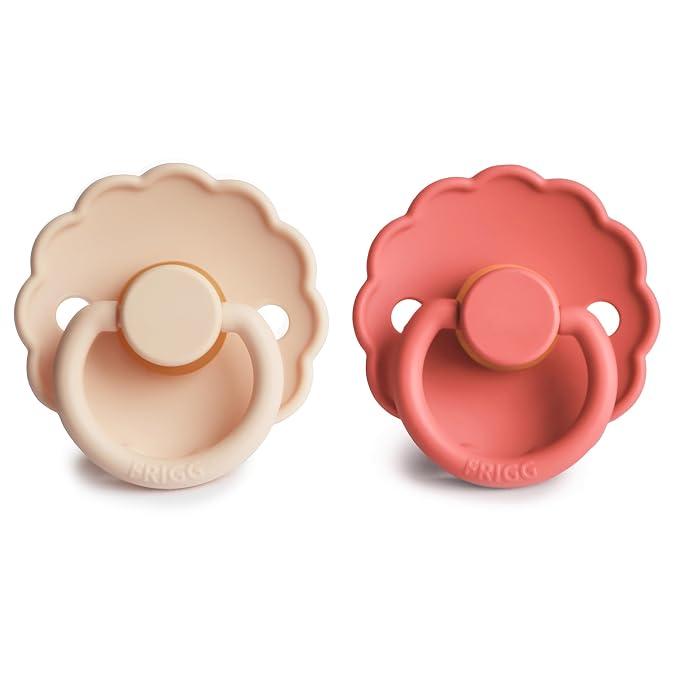 FRIGG Daisy Natural Rubber Baby Pacifier | Made in Denmark | BPA-Free 2-Pack - Image 2
