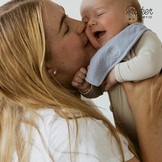 Parker Baby Muslin Bandana Drool Bibs | 100% Soft Muslin Cotton, Absorbent & - Image 7