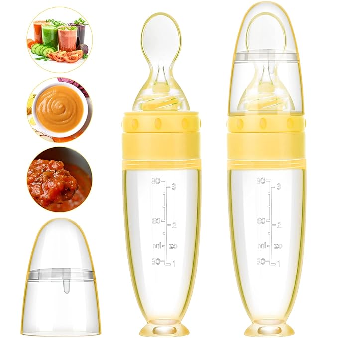 2 Pieces Silicone Baby Spoons Baby Feeding Spoon by Nuanchu