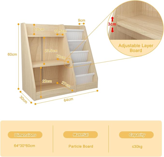 White 3 Tier Kids Bookshelf Toddler Book Rack - Image 8