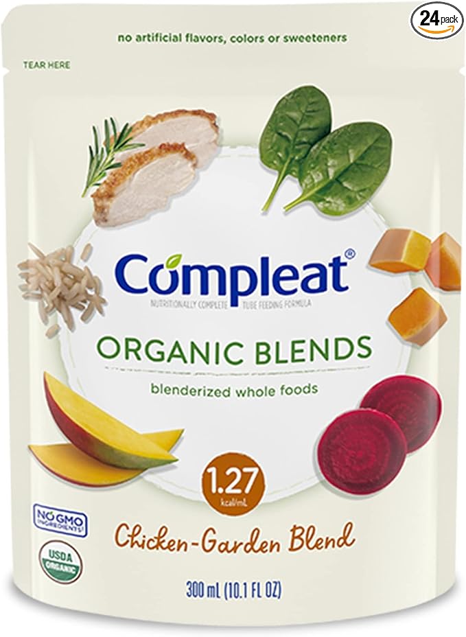 Nestle Compleat Organic Blends Oral Supplement Chicken-Garden 10.1 oz Pouch 24 by Compleat