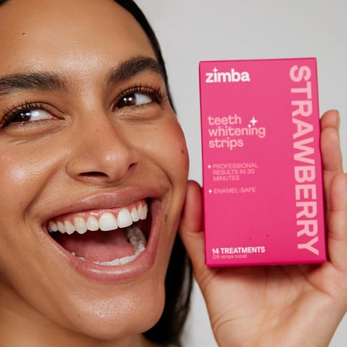 Zimba Strawberry Flavored Teeth Whitening Strips | Vegan, Enamel Safe Hydrogen - Image 5