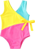 Happy Town Toddler Swimsuit Girl One Piece Bathing Suit Color Block Swimwear by HappyTown