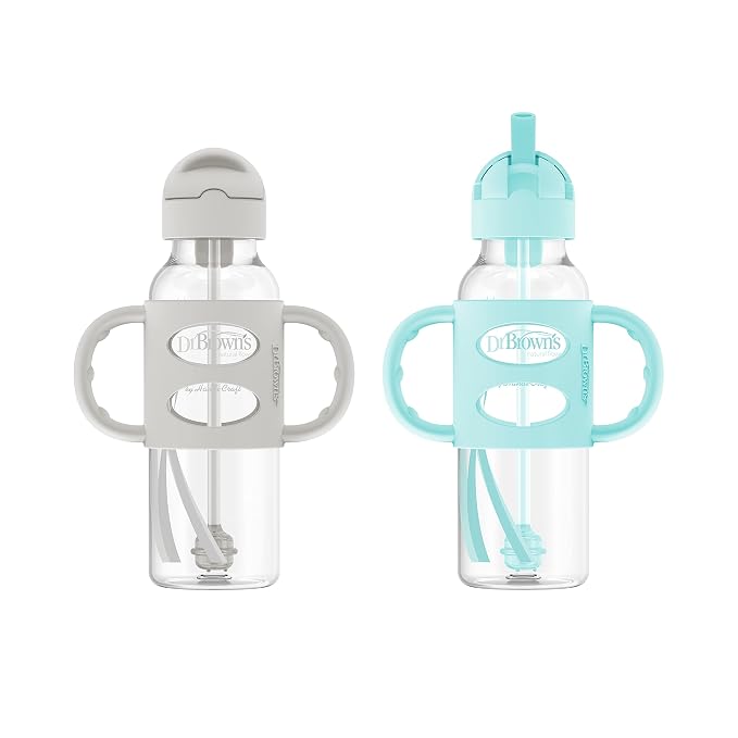 Dr. Brown's Milestones Narrow Sippy Straw Bottle, Spill-Proof by DrBrowns