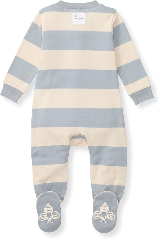 Burt’s Bees Baby Boys' One-Piece Sleep and Play 100% Organic Cotton PJs - Image 2