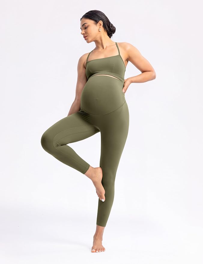 POSHDIVAH Women's Creamluxe Maternity Leggings 25"/28" Over The Belly Pregnancy - Image 7