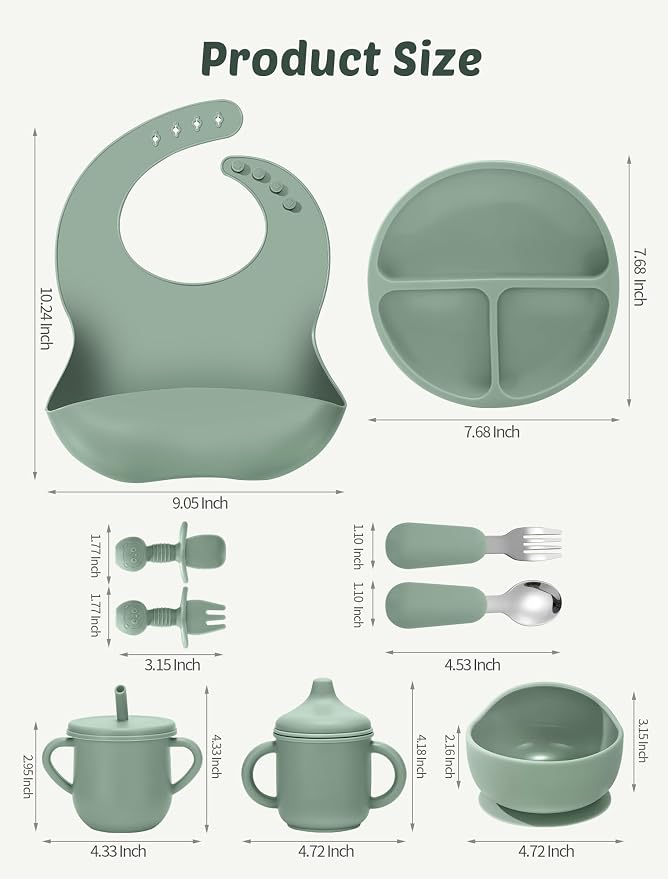 Silicone Baby Feeding Set, Eating Essentials Utensils - Image 3