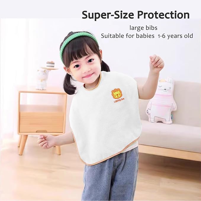 Bibs, Extra large bibs for Toddlers, Towel Bibs, Waterproof and super absorbent. - Image 3