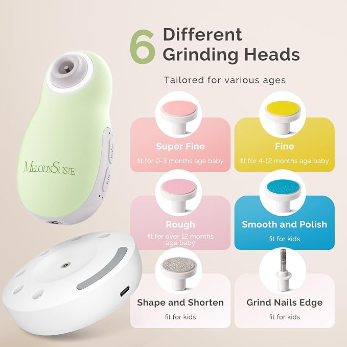 MelodySusie Baby Nail Trimmer Electric, Magnetic Rechargeable Baby Nail File - Image 5