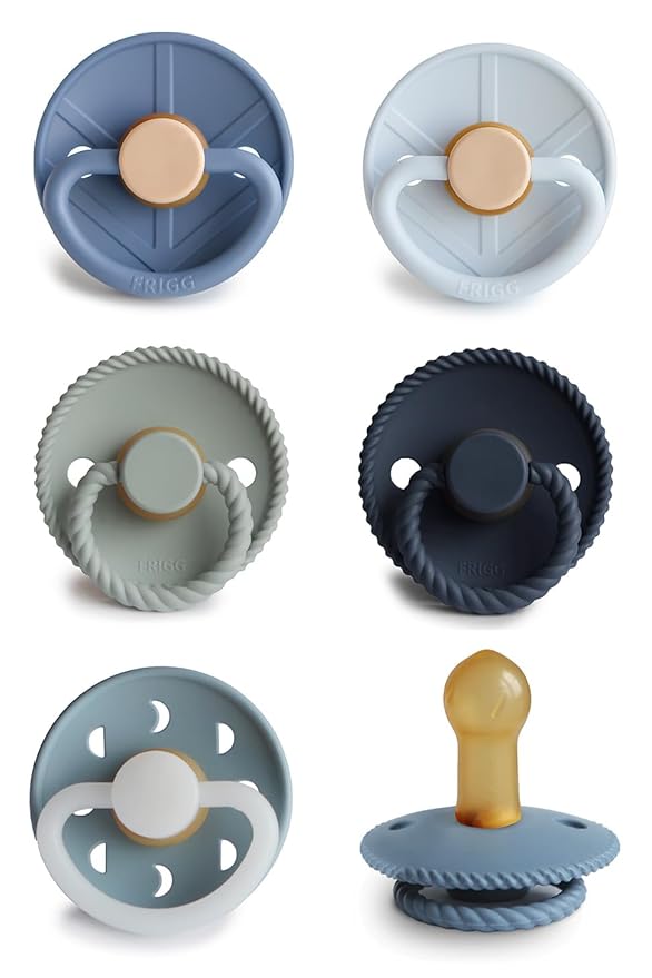 FRIGG Natural Rubber Baby Pacifier 6-Pack Endless Sea | Made in Denmark | by mushie